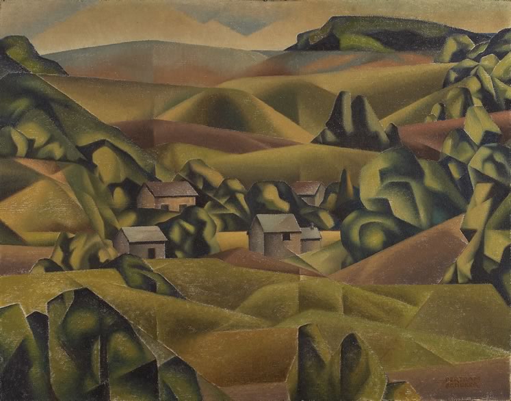 ‘Caledon Hills’ (c.1935) by Bertram Brooker. Oil on canvas. On loan from the Art Gallery of Ontario, Toronto. Purchase, Estate of Mrs. Helen Richardson Stearns, 1972.