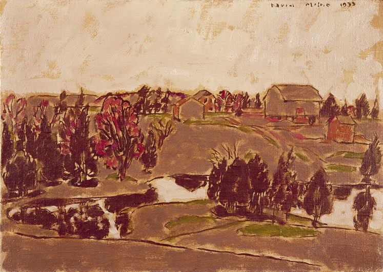 ‘The Maple Blooms on Hiram’s Farm, Palgrave’ (c.1933) by David Milne. Oil on canvas, 50.8 x 71.1 cm. On loan from Museum London. Gift of the Douglas M. Duncan Collection, 1970.